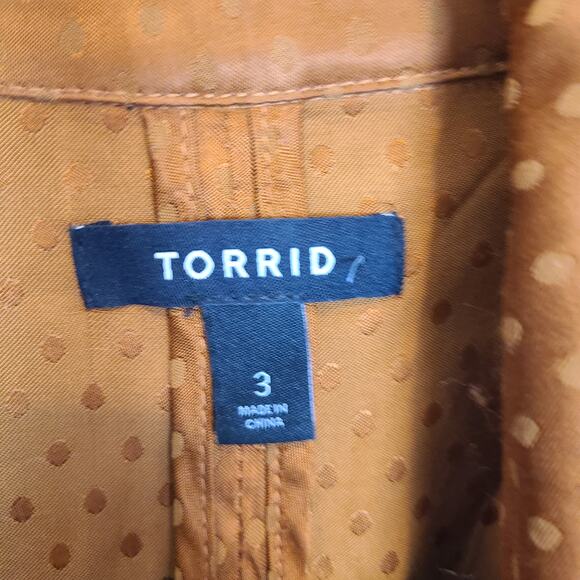 Torrid Copper Dotted Jacquard Collared Jacket Longline Size 3X Holiday Layering - Picture 10 of 13